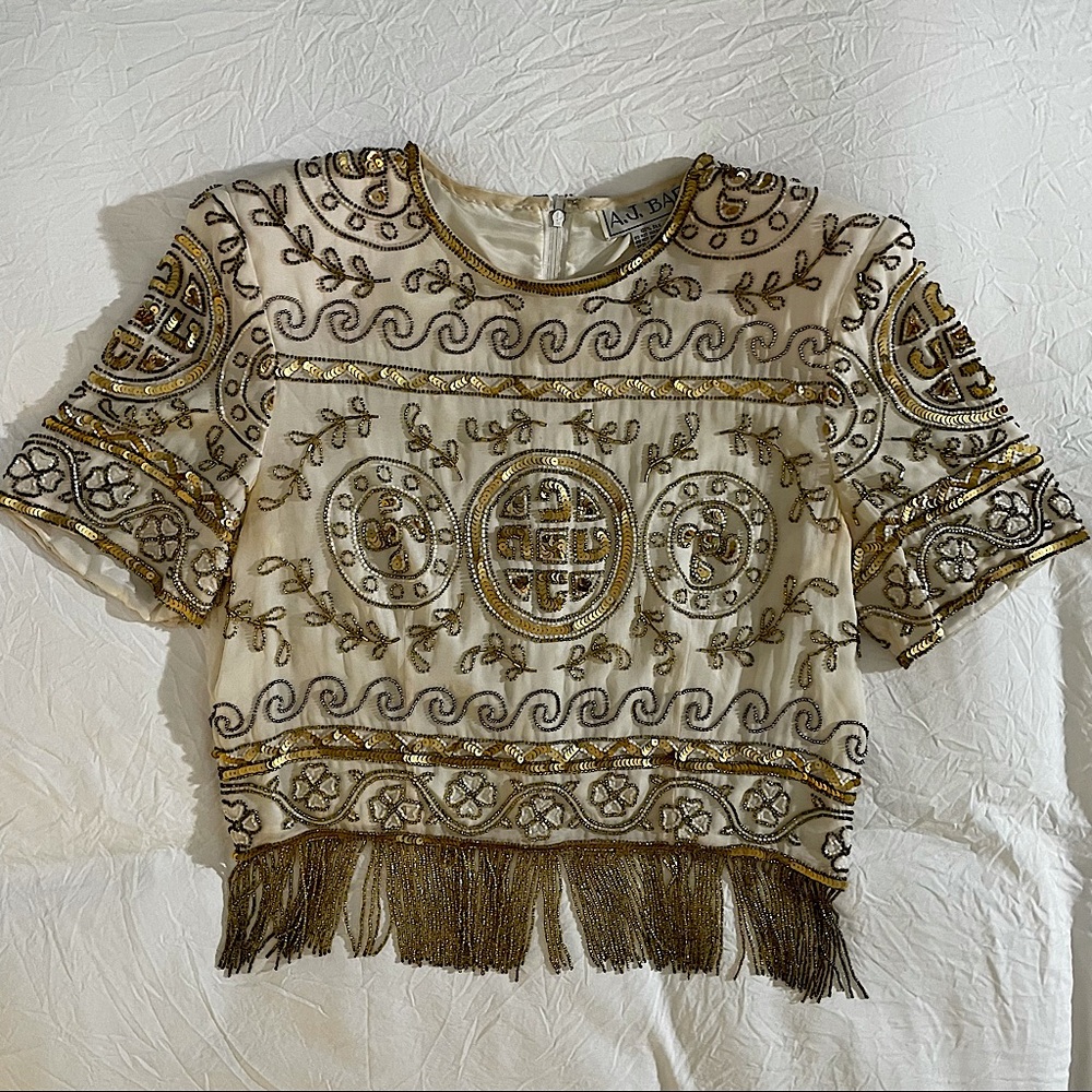 Vintage Beaded and Sequin Crop Top